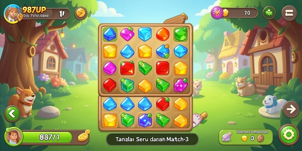 Tampilan gameplay seru dari 987UP yang menantang dan memikat.