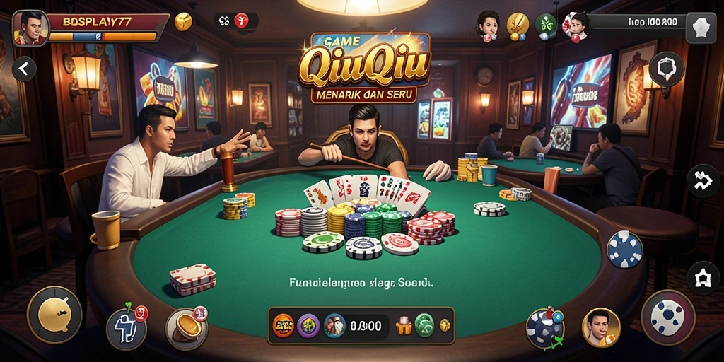 Tampilan gameplay QiuQiu yang seru dan mendebarkan.