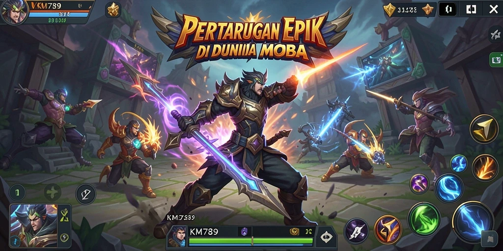 Gameplay seru KM789 dengan karakter unik dan strategi tim.