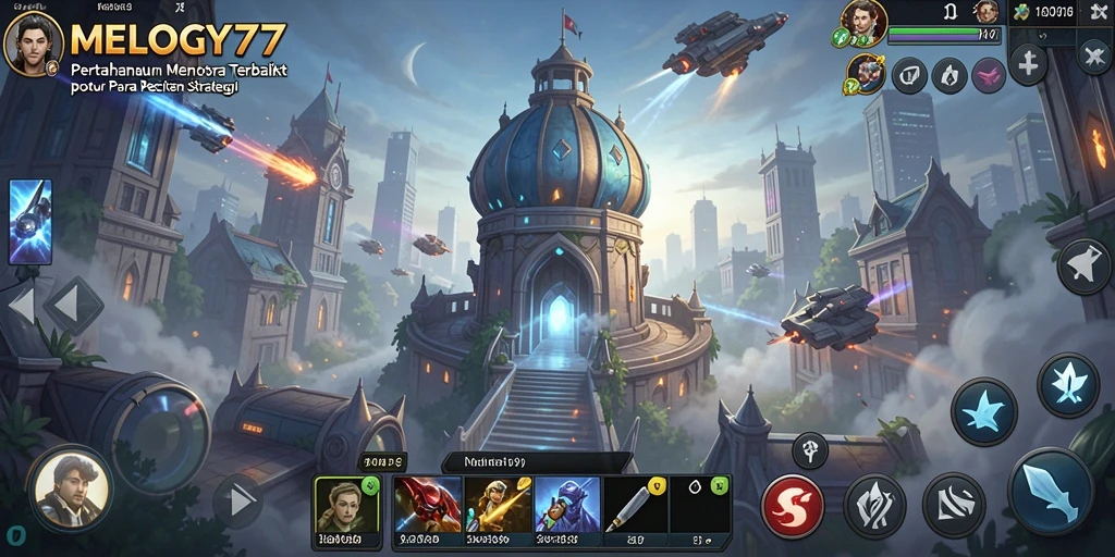 Gameplay intens di MELODY77 dengan strategi menara yang menarik.