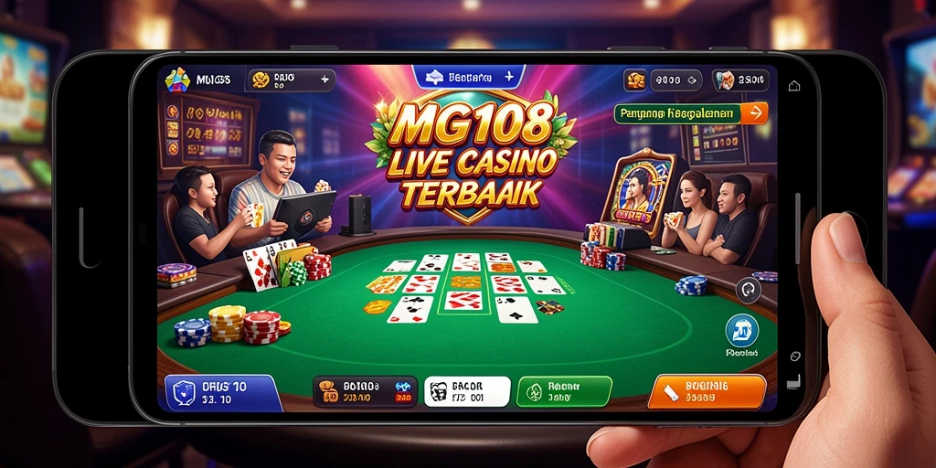 Tampilan gameplay Live Casino yang menarik dan interaktif di MG108.