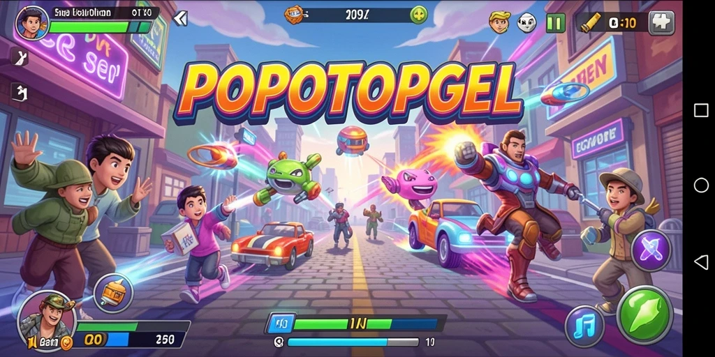 Tampilan gameplay seru dari POPOTOPGEL dengan aksi cepat.