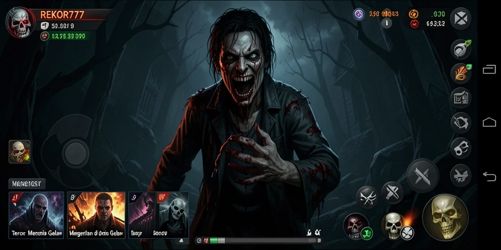 Tampilan gameplay menegangkan penuh suasana horor.