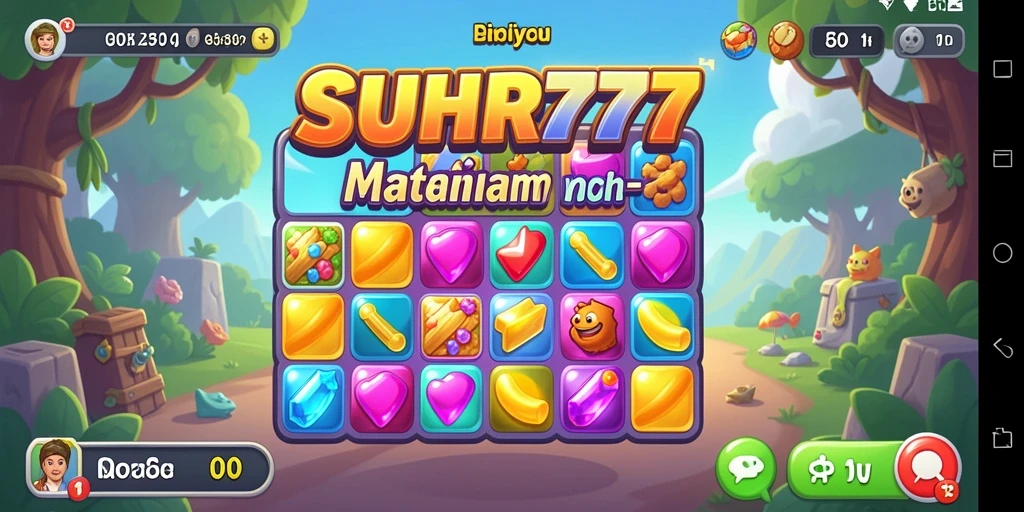 Tampilan seru gameplay Match-3 di SUHU777 yang penuh warna.