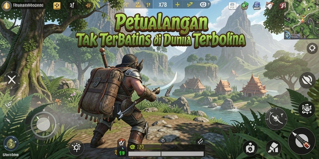 Screenshot X78 menampilkan aksi petualangan di dunia terbuka yang menakjubkan.